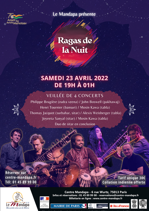 Les Ragas de la Nuit à Paris (75) au Centre Mandapa le 23 avril 2022